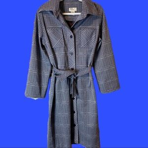 Vintage Herringbone Tie Duster Coat